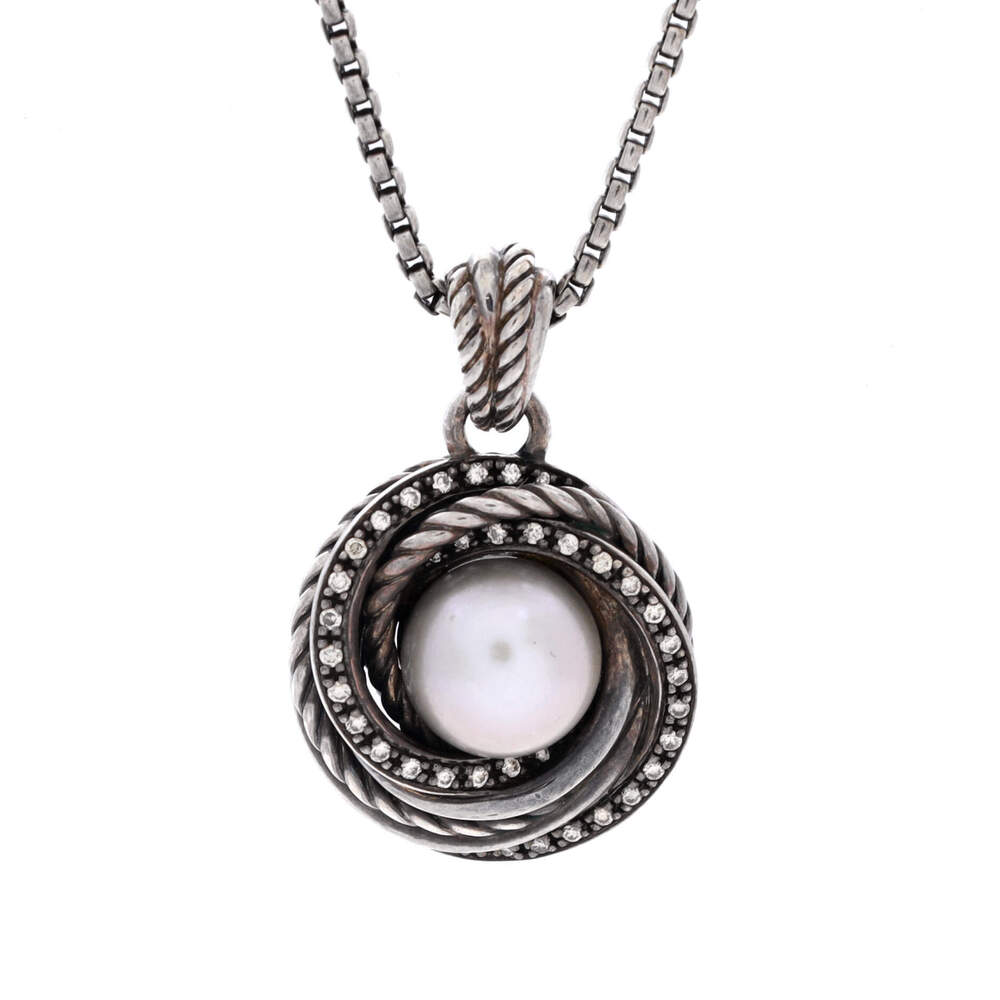 David Yurman 10mm Crossover Pendant Necklace